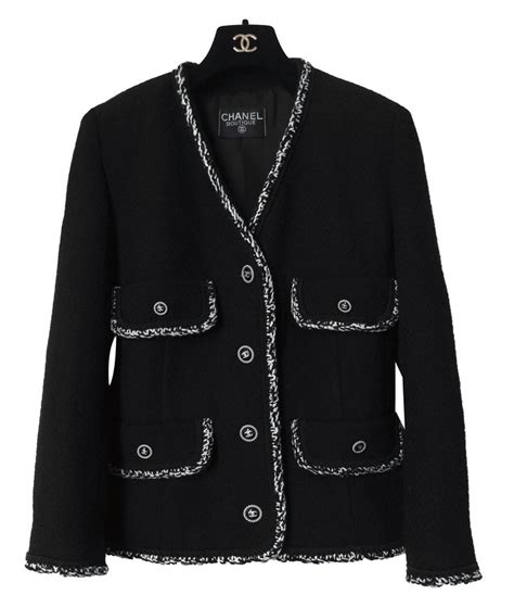 veste style chanel noir|Chanel cotton jackets.